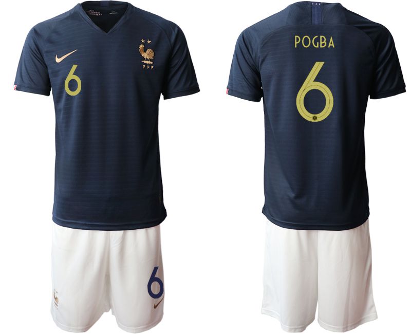 Men 2019-2020 Season National Team French home #6 blue Soccer Jerseys